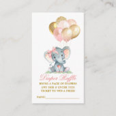 Waterverf Elephant Bow-ballonnen luierrankel Informatiekaartje (Voorkant)