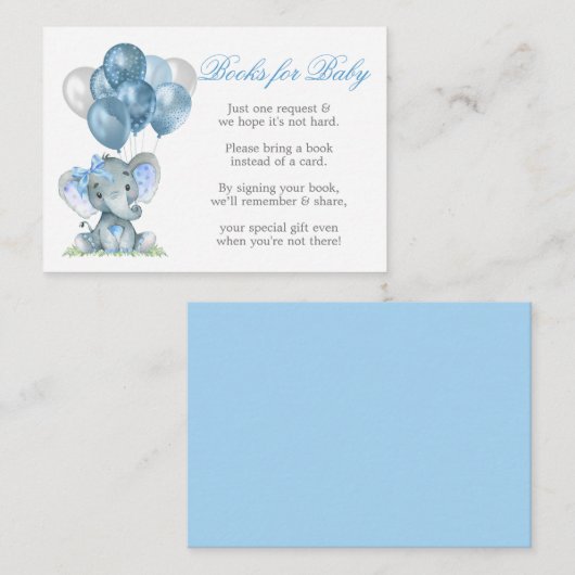 Waterverf Elephant Bow Boeken voor Baby ballonnen Informatiekaartje (Voorkant / Achterkant)