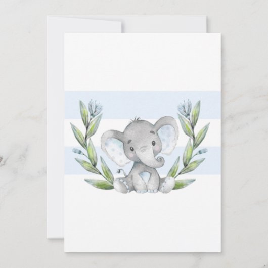 Waterverf Elephant Boy Baby shower Hartelijk dank Bedankkaart (Achterkant)