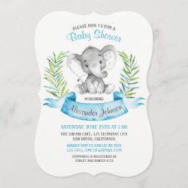 Waterverf Elephant Boy Baby shower Kaart