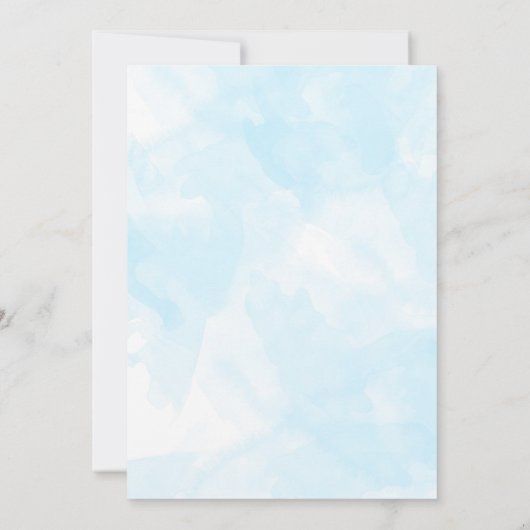 Waterverf Elephant Boy Baby shower Kaart (Achterkant)