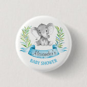 Waterverf Elephant Boy Baby shower Ronde Button 3,2 Cm (Voorkant)