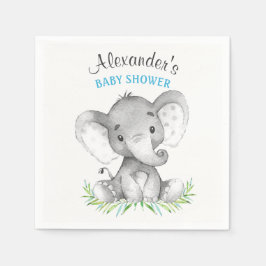 Waterverf Elephant Boy Baby shower Servetten