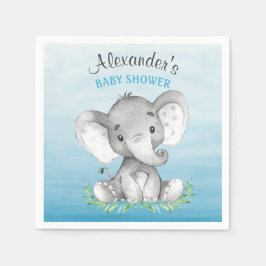 Waterverf Elephant Boy Baby shower Servetten