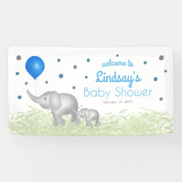 Waterverf Elephant Boy Baby shower Welkom Spandoek