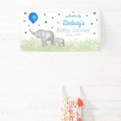 Waterverf Elephant Boy Baby shower Welkom Spandoek (Insitu)