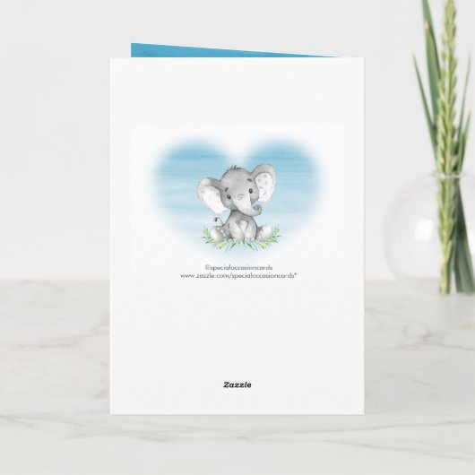 Waterverf Elephant Boy Dank u Bedankkaart (Achterkant)