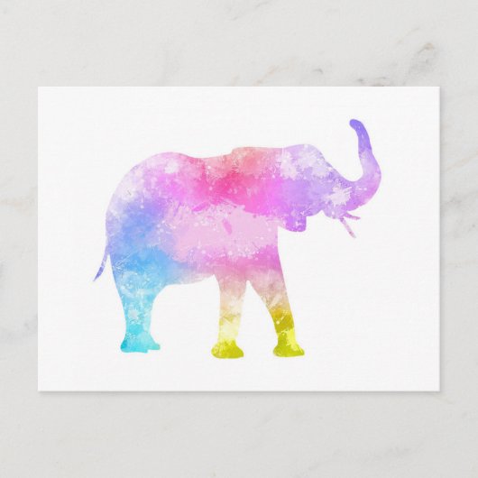 Waterverf Elephant Briefkaart (Voorkant)
