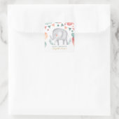 Waterverf Elephant Cute Baby shower Vierkante Sticker (Tas)
