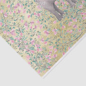 Waterverf Elephant Flowers Gold Glitter Tissuepapier (Detail)