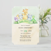 Waterverf Elephant & Friends Baby shower Kaart (Staand voorkant)