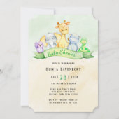 Waterverf Elephant & Friends Baby shower Kaart (Voorkant)