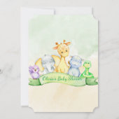 Waterverf Elephant & Friends Baby shower Kaart (Achterkant)