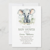 Waterverf Elephant Geslacht Neutraal Baby shower Kaart (Voorkant)