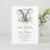 Waterverf Elephant Geslacht Neutraal Baby shower Kaart (Staand voorkant)