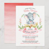 Waterverf Elephant Girl Baby shower Boek Kaart (Voorkant / Achterkant)