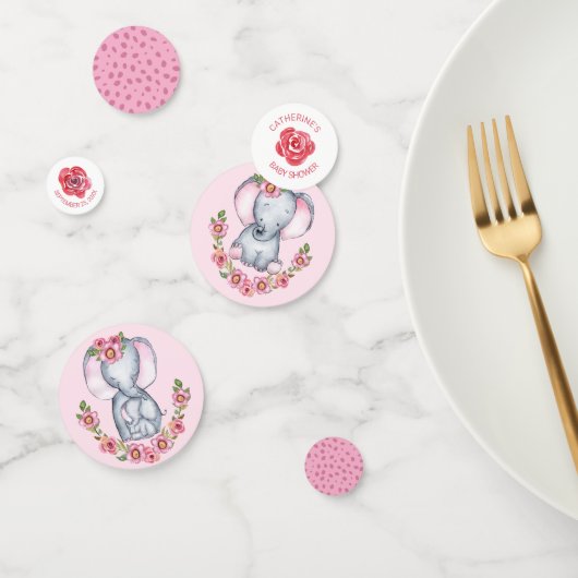 Waterverf Elephant Girl Baby shower Confetti (Groep)