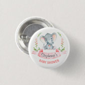 Waterverf Elephant Girl Baby shower Ronde Button 3,2 Cm (Voorkant /achterkant)