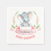Waterverf Elephant Girl Baby shower Servet (Voorkant)
