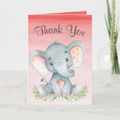Waterverf Elephant Girl Hartelijk dank Bedankkaart (Voorkant)