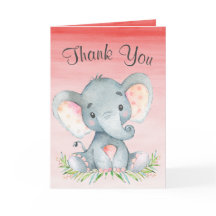 Waterverf Elephant Girl Hartelijk dank