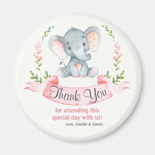 Waterverf Elephant Girl Hartelijk dank Magneet (Voorkant)