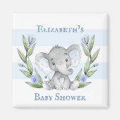 Waterverf Elephant Greenery Boy Baby shower Magneet (Voorkant)
