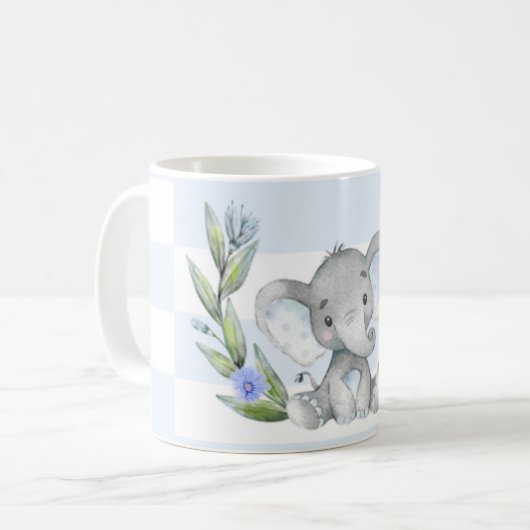 Waterverf Elephant Greenery Koffiemok (Voorkant links)
