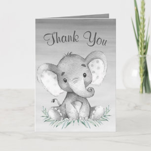 Waterverf Elephant Hartelijk dank Bedankkaart