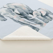 Waterverf Elephant Ma & Calf Animal Wildlife Art Sherpa Deken (3/4)