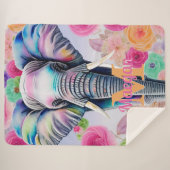 Waterverf Elephant met de Aangepersonaliseerde Naa Sherpa Deken (Voorkant (horizontaal))