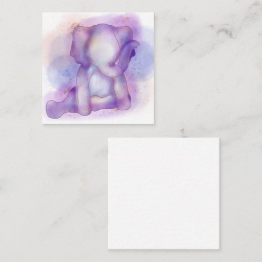 Waterverf Elephant met Faux Gold | Notitiekaartje (Voorkant / Achterkant)