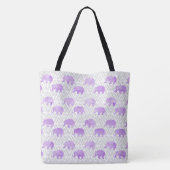 Waterverf Elephant Oerwoud Shibori Primitief Tote Bag (Achterkant)