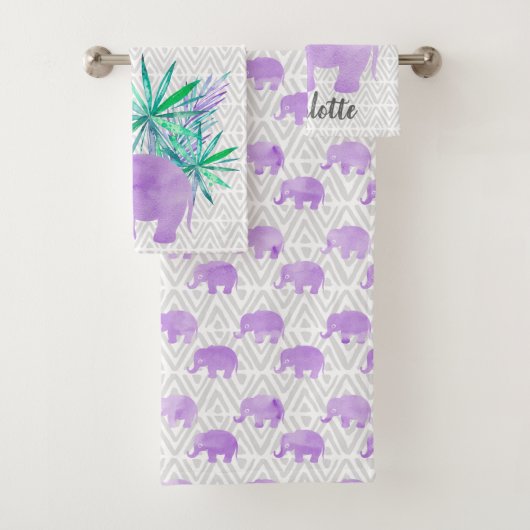 Waterverf Elephant Oerwoud Tropisch Bad Handdoek (Insitu)