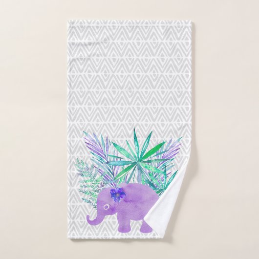 Waterverf Elephant Oerwoud Tropisch Bad Handdoek (Handdoek)
