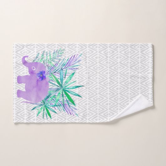 Waterverf Elephant Oerwoud Tropisch Bad Handdoek (Handdoek)