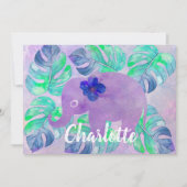 Waterverf Elephant Oerwoud Tropisch Monstera Leaf Kaart (Voorkant)