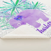 Waterverf Elephant Oerwoud Tropisch Sherpa Deken (3/4)