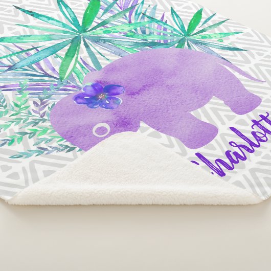 Waterverf Elephant Oerwoud Tropisch  Sherpa Deken (3/4)