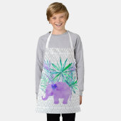 Waterverf Elephant Oerwoud Tropische bladeren Schort (Gedragen)