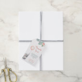 Waterverf Elephant Pink Floral Girl Baby shower Cadeaulabel (Met Touw)