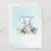 Waterverf Elephant Rozen Geel blauw Baby shower Kaart (Achterkant)