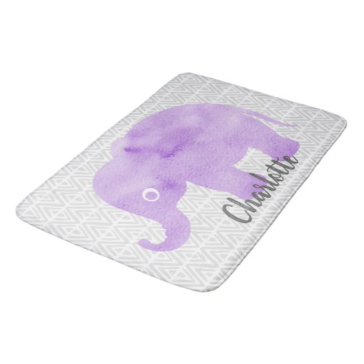 Waterverf Elephant Shibori Primitive Chevron Badmat (Gekanteld)