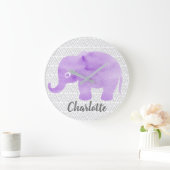 Waterverf Elephant Shibori Primitive Chevron Grote Klok (Huis)