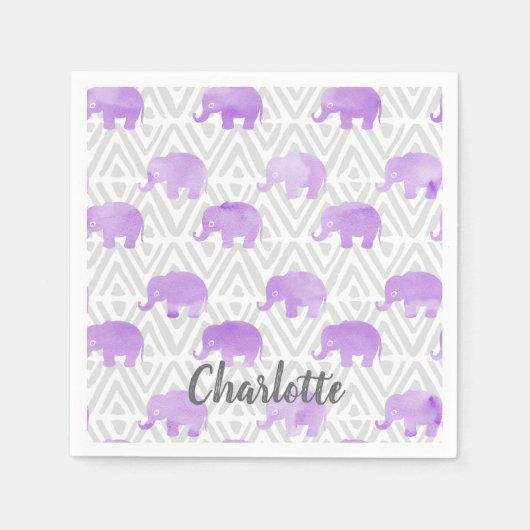 Waterverf Elephant Shibori Primitive Chevron Servet (Voorkant)