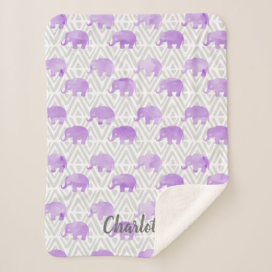 Waterverf Elephant Shibori Primitive Chevron Sherpa Deken (Voorkant)