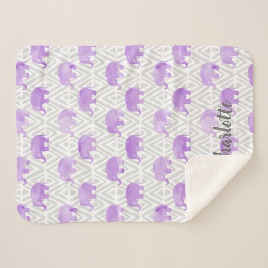 Waterverf Elephant Shibori Primitive Chevron Sherpa Deken (Voorkant (horizontaal))