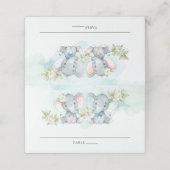 Waterverf Elephant Twins Boy Girl Baby shower Plaatskaartje (Buitenkant ongevouwen)
