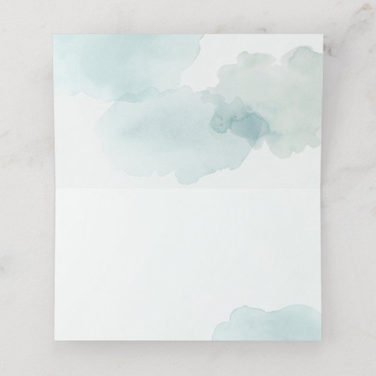 Waterverf Elephant Twins Boy Girl Baby shower Plaatskaartje (Binnenkant ongevouwen)