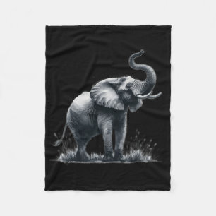 Waterverf Elephant Wildlife Animal Natuur Art Fleece Deken
